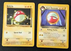 Voltorb 69/82 & Dark Electrode 34/82 Unlimited Team Rocket Pokemon MP - Image 1
