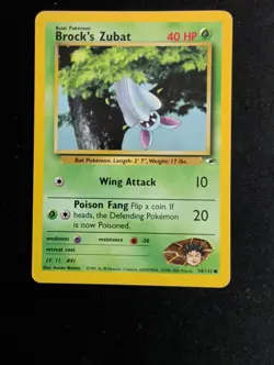 BROCK'S ZUBAT 74/132 C GYM HEROES POKEMON UNLIMITED MP - Image 1