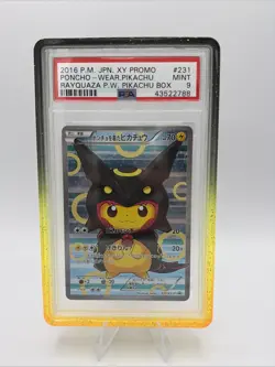 2016 POKEMON JPN XY PROMO #231 PONCHO-WEARING PIKACHU PSA 9 - Image 1