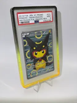 2016 POKEMON JPN XY PROMO #231 PONCHO-WEARING PIKACHU PSA 9 - Image 2