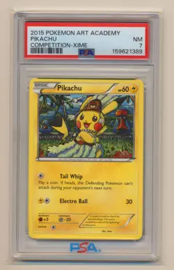 PSA 7 Pokemon 2015 Art Academy Competition Xime Pikachu NEAR MINT Condition - Image 1