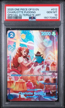 One Piece En Charlotte Pudding Special Alternate Art OP10-012 PSA 10 Gem Mint - Image 1