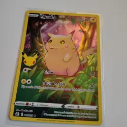 Pokemon Celebrations Pikachu Full Art Holo Fat Pikachu 005/025 Card - Image 1