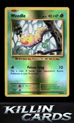 Reverse Holofoil Weedle 5/108 Pokemon Common XY - Evolutions Card NM - Image 1