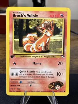 Pokemon TCG Brock's Vulpix Gym Heroes 1st Edition Common Card 73/132 - Image 1