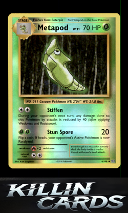 Reverse Holofoil Metapod 4/108 Pokemon Uncommon XY - Evolutions Card NM - Image 1
