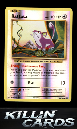 Reverse Holofoil Rattata 66/108 Pokemon Common XY - Evolutions Card NM - Image 1