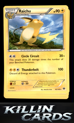 Raichu 43/146 Pokemon Holo Rare XY Base Set Card LP - Image 1