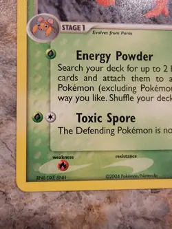 Parasect Energy Powder Toxic Spore Pokemon Nintendo Card A54 - Image 3