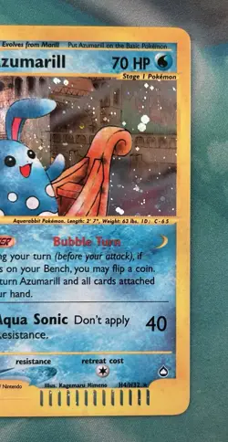 Pokemon Azumarill Aquapolis H4/H32 Holo EReader NM+ - Image 4