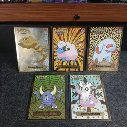 x5 Shining Gold Holo Pokemon Card Bundle Shiny Johto South America Peru - Image 1