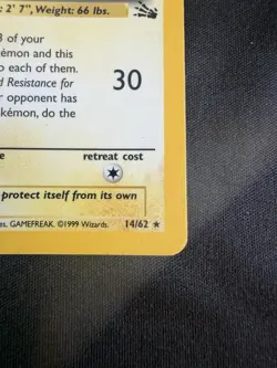 Pokemon Pokemon TCG Raichu (14) 14/62 Fossil Holo Rare HP - Image 5