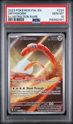 2023 POKEMON PAL EN-PALDEA EVOLVED ILLUSTRATION RARE #224 ORTHWORM PSA 10 - Image 1