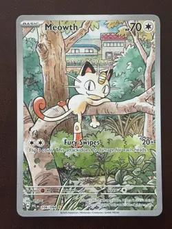 Pokemon Tcg Meowth 106/094 Phantasmal Flames Illustration Rare IR Holo NM - Image 1