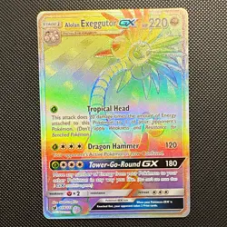 Pokemon Alolan Exeggutor GX 118/111 Secret Rare Full Art Holo Crimson Invasion. - Image 1
