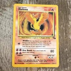 Pokemon Moltres 12/62 Fossil Holo Rare - Image 1