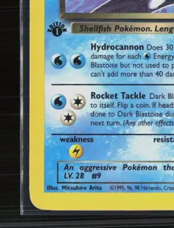 2000 Pokemon Team Rocket Dark Blastoise Holo Rare 1st Edition 20/82 - Image 5