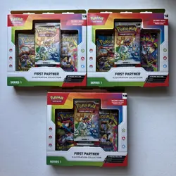 3x First Partner Illustration Collection Series 1 Boxes: Pokemon - New & Sealed - Image 1