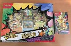 Pokemon TCG Mega Evolution Ascended Heroes Deluxe Pin Collection + Booster - Image 1