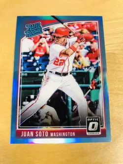 Juan Soto 2018 Donruss Optic Carolina Blue Holo 44/50 Refractor Rated Rookie RC - Image 1