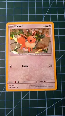 Eevee 155/214 Cracked Ice Holo Lost Thunder Pokemon Card NM - Image 1