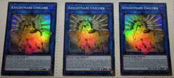 Yugioh! 3x Knightmare Unicorn 1.Ed. RA01-EN043 Super Rare play set 25th - Image 1