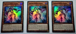 Yugioh! 3x Vision Hero Faris 1st Ed. RA01-EN004 Super Rare play set 25th - Image 1