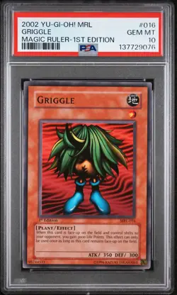 2002 Yu-Gi-Oh! MRL-016 Griggle Ruler 1st Edition PSA 10 GEM MINT - Image 1