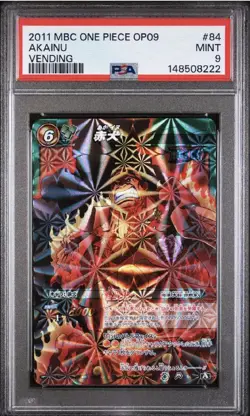 PSA 9 2011 MIRACLE BATTLE CARDDASS ONE PIECE OP09 84 AKAINU VENDING - Image 4