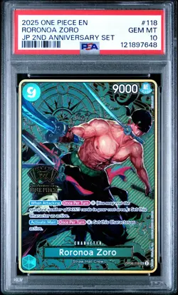 Roronoa Zoro (One Piece Japanese Version 2nd Anniversary Set) OP06-118 PSA 10 - Image 1