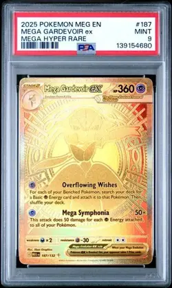 PSA 9 Mega Gardevoir EX 187/132 Gold Hyper Rare Pokemon TCG Mega Evolution - Image 1