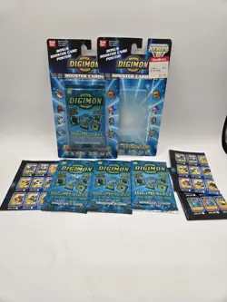 Vintage Digimon Series 1 Booster Card Lot - 1 Sealed Blister + 3 Loose Packs - Image 1