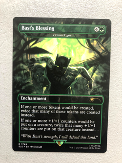 Mtg Carte Magic Secret Lair Marvel Black Panther Primal Vigor Bast's Blessing NM - Image 1