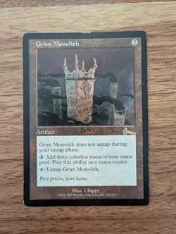 MTG Grim Monolith — Urza's Legacy (ULG) — Heavily Played - Image 1
