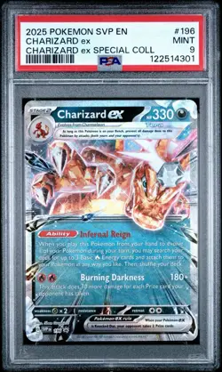 2025 POKEMON SVP EN-SV BLACK STAR PROMO #196 CHARIZARD EX PSA 9 - Image 1