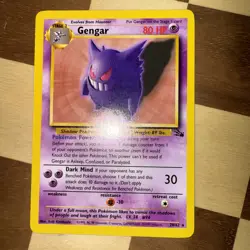 Pokemon TCG Gengar Fossil Card 20/62 Unlimited Regular Rare Near Mint - Image 1