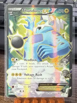 Pokemon TCG Thundurus EX Ultra Rare Full Art Holo Roaring Skies 98/108 170HP - Image 1