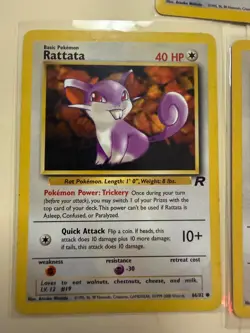 Vintage Pokemon Rattata Card Lot WOTC Team Rocket Gym Challenge Base Set 2 - Image 4