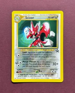 Pokemon 2001 Black Star Promo #33 Scizor, Wizards of the Coast WOTC Vintage NM - Image 1