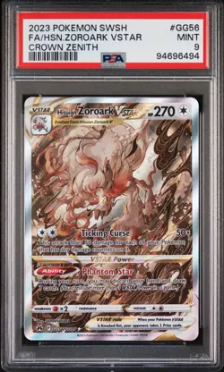 2023 POKEMON SWORD & SHIELD CROWN ZENITH FULL ART/HISUIAN ZOROARK VSTAR PSA 9 - Image 1