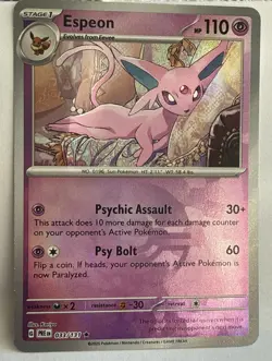 Espeon (Poke Ball Pattern) Holo 033/131 SV: Prismatic Evolutions Rare NM Pokemon - Image 1