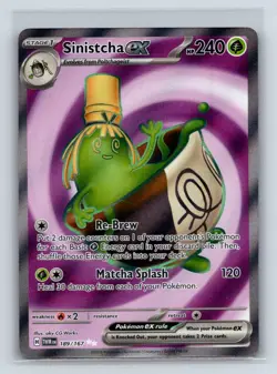 Sinistcha ex 189/167 Ultra Rare Twilight Masquerade Pokemon Holo Near Mint - Image 1