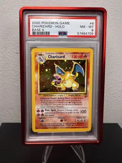 Pokemon TCG Charizard Base Set 2 Holo Unlimited Rare PSA 8 - Image 1