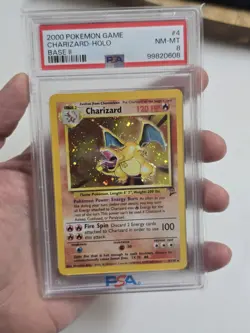 2000 POKEMON BASE SET 2 #4 CHARIZARD-HOLO PSA 8 - Image 1