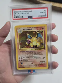 2000 POKEMON BASE SET 2 #4 CHARIZARD-HOLO PSA 8 - Image 4