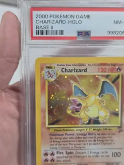 2000 POKEMON BASE SET 2 #4 CHARIZARD-HOLO PSA 8 - Image 5