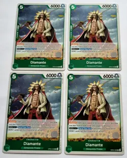 One Piece TCG Kingdoms of Intrigues OP04-028 Diamante Rare Foil playset x4 NM/M - Image 1