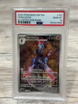 2024 POKEMON SSP EN-SURGING SPARKS ILLUSTRATION RARE #197 CERULEDGE PSA 10 - Image 1