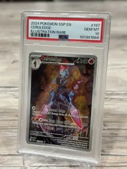 2024 POKEMON SSP EN-SURGING SPARKS ILLUSTRATION RARE #197 CERULEDGE PSA 10 - Image 2