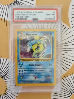 PSA 8 MINT Gyarados 1st Edition 6/102 Pokemon Spanish Base Set Holo - Image 1